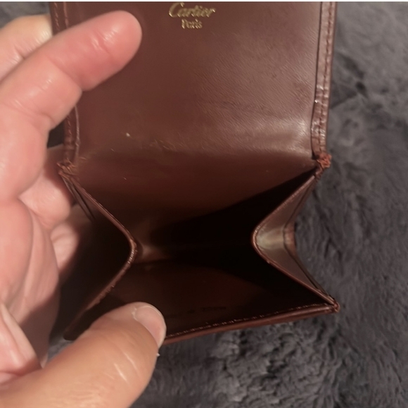 Cartier coin case Brown Leather Authentic excellent condition - Picture 4 of 7